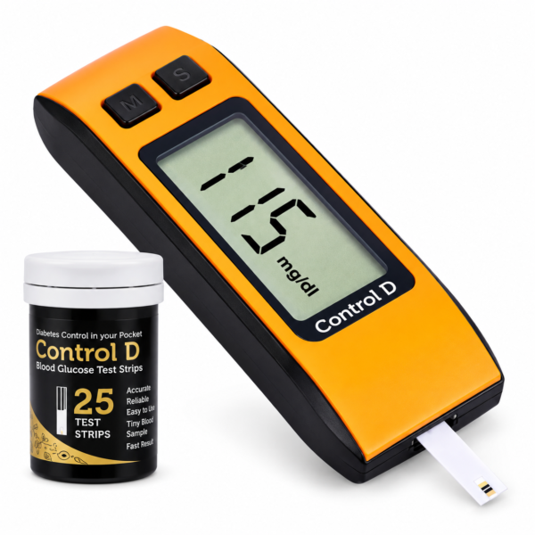 Control D Orange Digital Glucose Blood Sugar Monitor